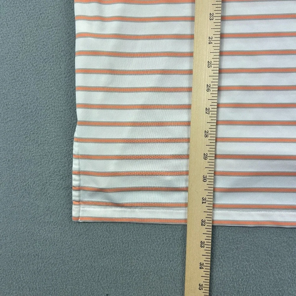 RLX‎ Ralph Lauren Polo Shirt Mens Medium Orange White Performance Stretch